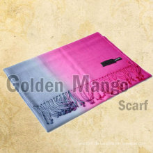 Zweifarbige Farbe Wolle Pashmina Schal